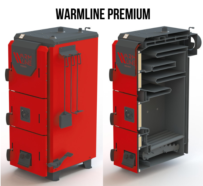 Розріз котла Warmline Premium з відображенням внутрішньої будови